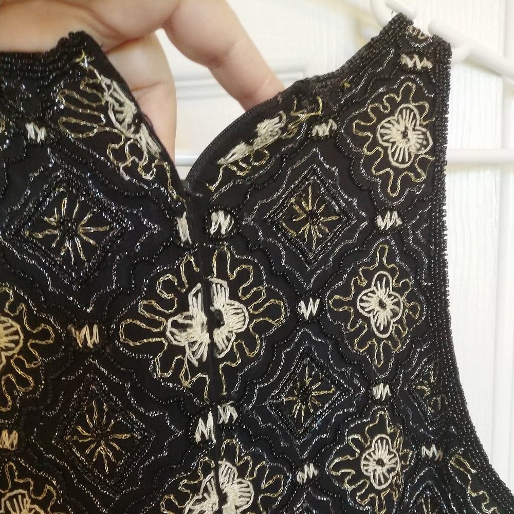 EXQUISITE! | Vintage SILK BEADED TOP | 8 / 10 | EVC | Papell Boutique - Picture 7 of 7